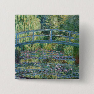 Claude Monet - Wasserliliensee, grüne Harmonie Button