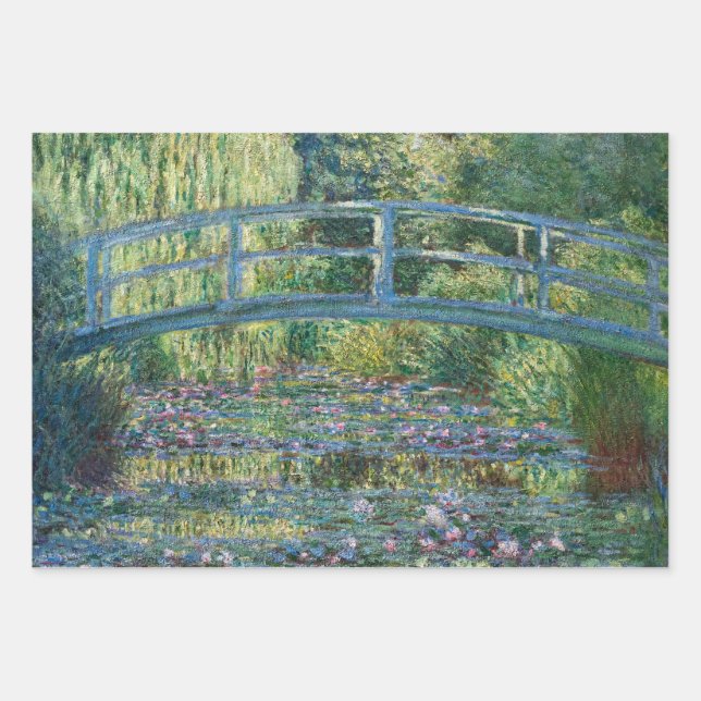 Claude Monet - Wasserliliensee, grüne Harmonie Geschenkpapier Set (Vorderseite)