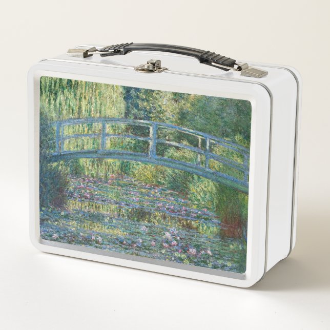 Claude Monet - Wasserliliensee, grüne Harmonie Metall Brotdose (Vorderseite)