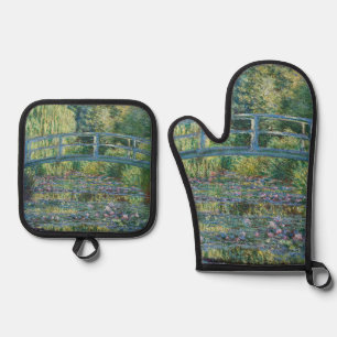 Claude Monet - Wasserliliensee, grüne Harmonie Ofenhandschuh & Topflappen-Set
