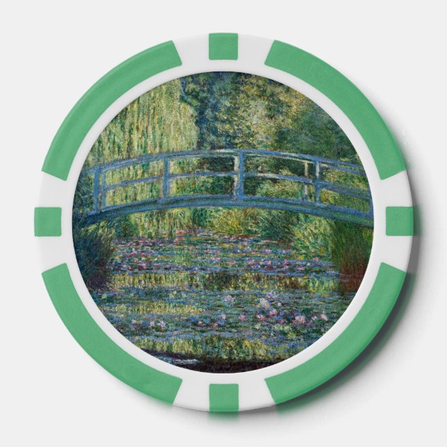 Claude Monet - Wasserliliensee, grüne Harmonie Pokerchips (Vorderseite)