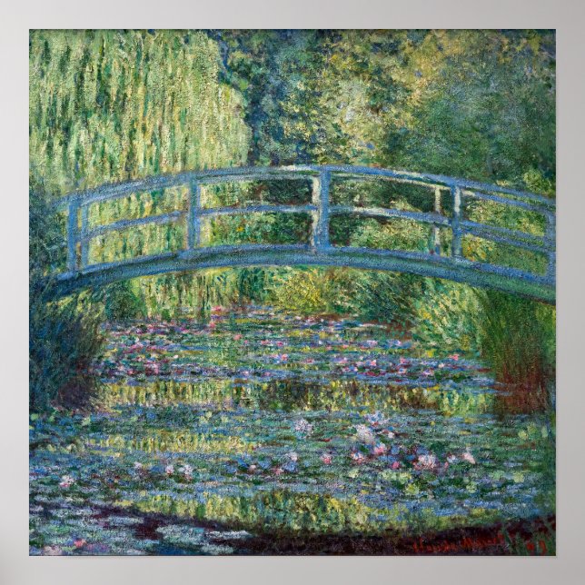 Claude Monet - Wasserliliensee, grüne Harmonie Poster (Vorne)