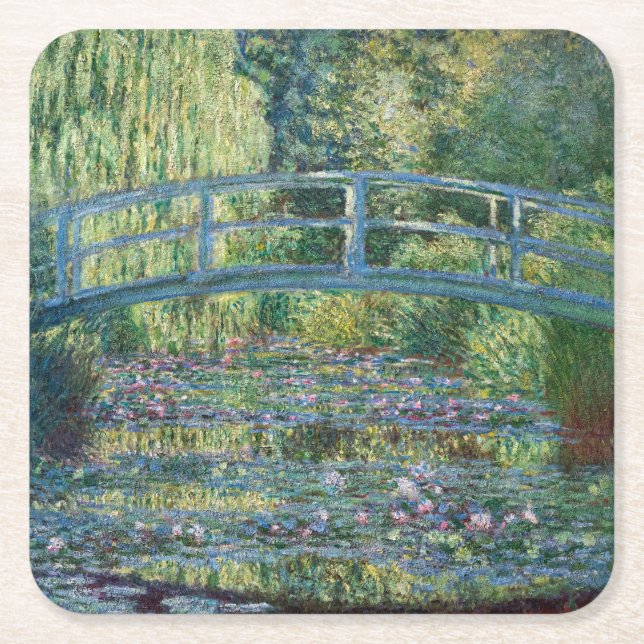 Claude Monet - Wasserliliensee, grüne Harmonie Rechteckiger Pappuntersetzer (Vorderseite)