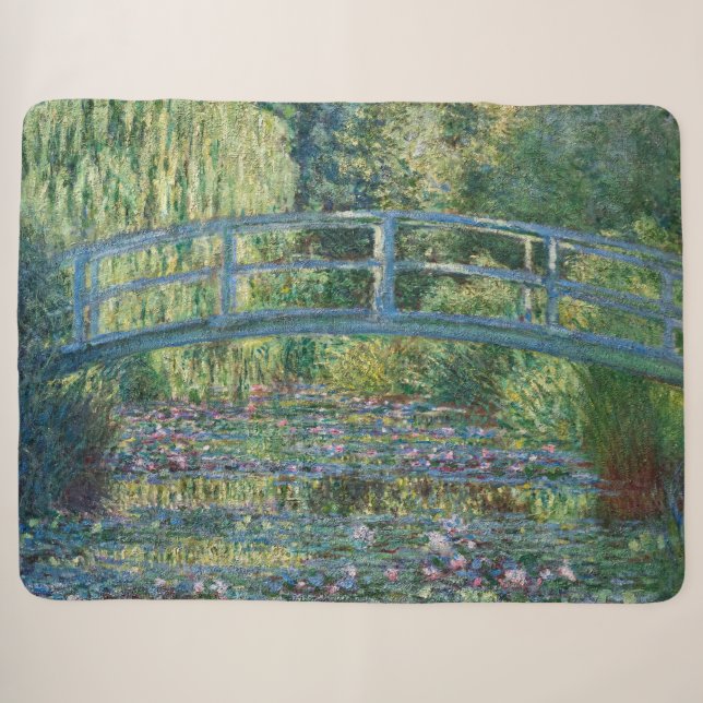 Claude Monet - Wasserliliensee, grüne Harmonie Sherpadecke (Vorderseite (Horizontal))