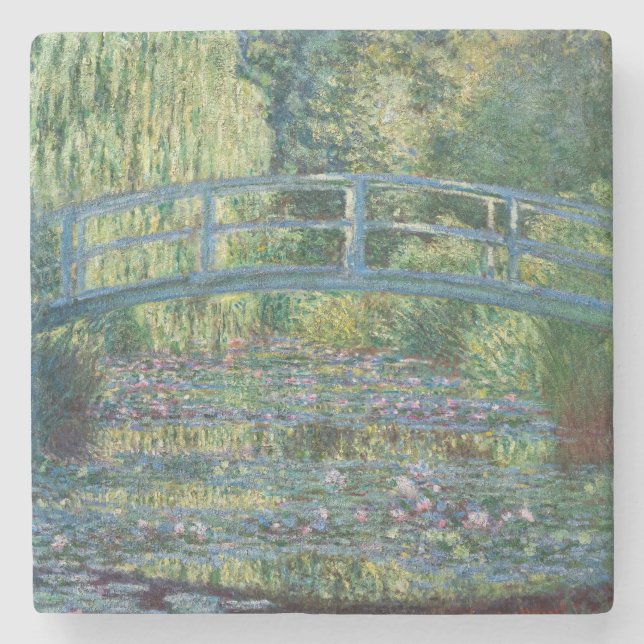 Claude Monet - Wasserliliensee, grüne Harmonie Steinuntersetzer (Vorderseite)