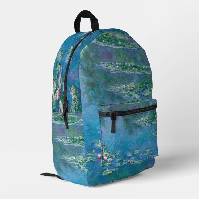 Claude Monet - Water Lilies 1906 Bedruckter Rucksack (Rückseitige Ecke links)