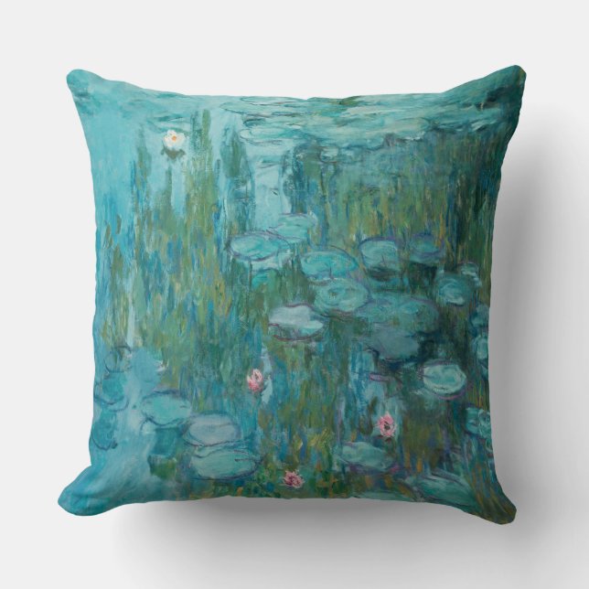 Claude Monet, Water Lilies, 1915, Aqua Blue Kissen (Vorderseite)