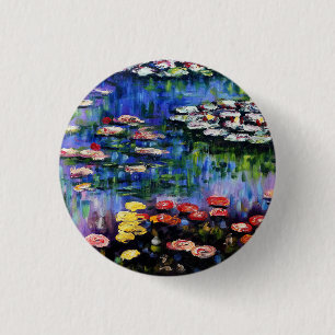 Claude Monet Water Lilies 1916 Fine Art Button