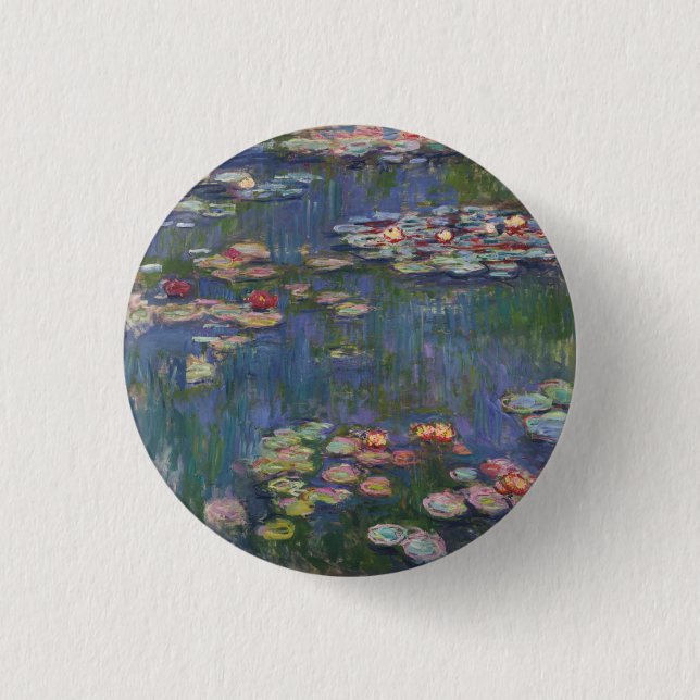 Claude Monet Water Lilies 1916 Kunst Button (Vorderseite)