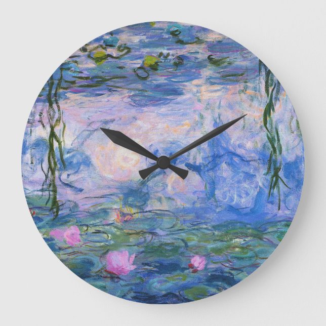 Claude Monet - Water Lilies 1919 Große Wanduhr (Vorderseite)