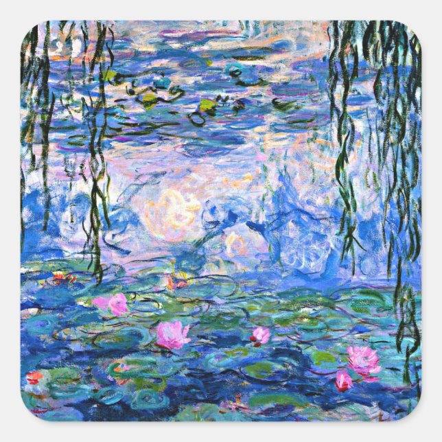 Claude Monet - Water Lilies, 1919, Quadratischer Aufkleber (Vorderseite)