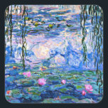 Claude Monet - Water Lilies, 1919, Quadratischer Aufkleber<br><div class="desc">Water Lilies, 1919, berühmtes Bild von Claude Monet.</div>