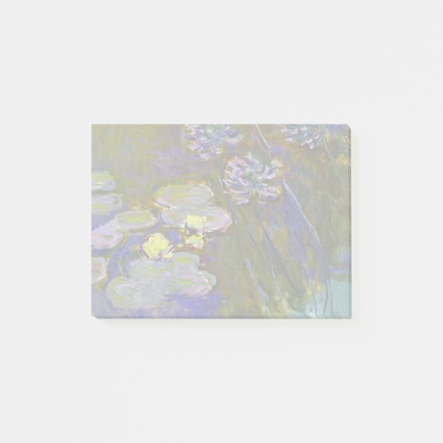Claude Monet Water Lilies Agapanthus Post-it Klebezettel (Vorderseite)