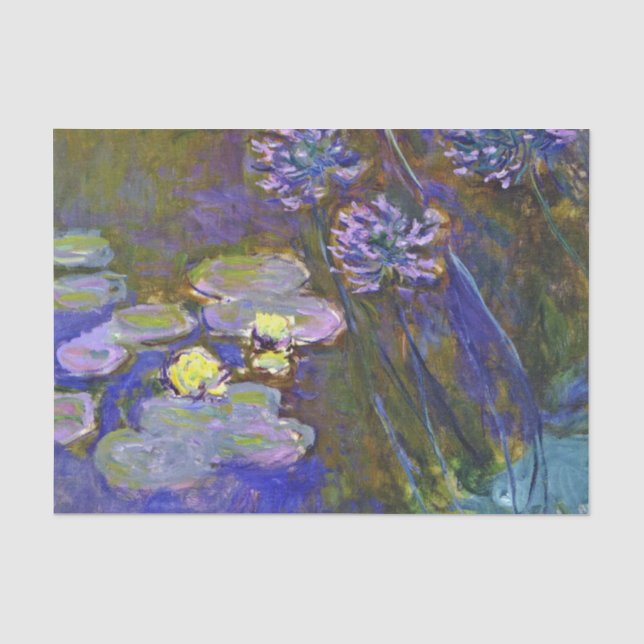 Claude Monet Water Lilies Agapanthus Seidenpapier (Vorderseite)