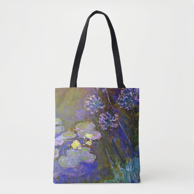 Claude Monet Water Lilies Agapanthus Tasche (Vorderseite)