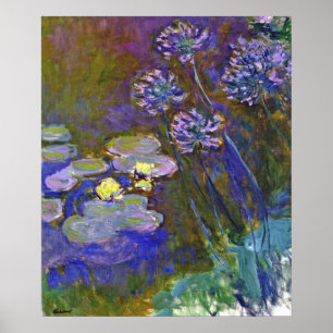 Claude Monet Water Lilies and Agapanthus Poster