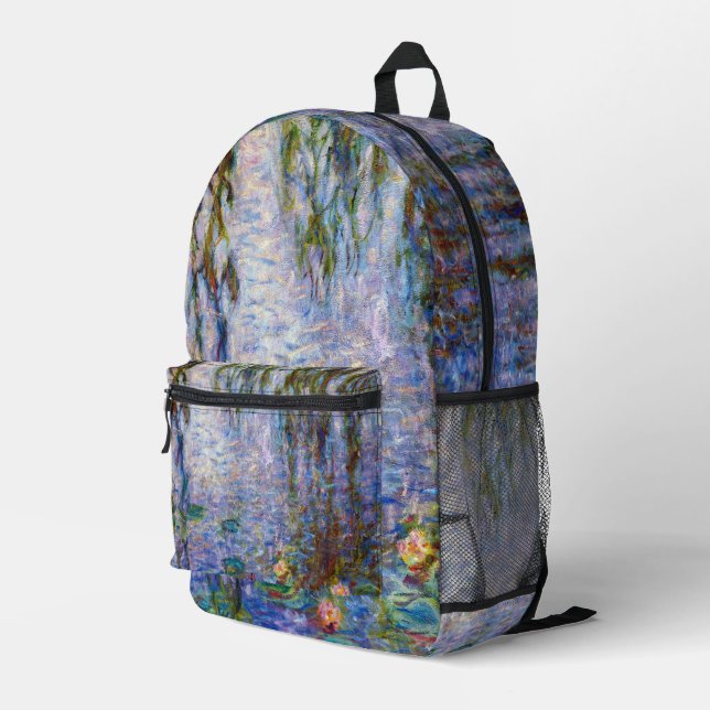 Claude Monet - Water Lilies Bedruckter Rucksack (Rückseitige Ecke Rechts)