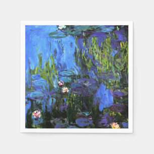 Claude Monet: Water-Lilies, blaues Indigo Serviette