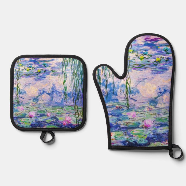 Claude Monet - Water Lilies / Nympheas 1919 Ofenhandschuh & Topflappen-Set (Vorderseite)