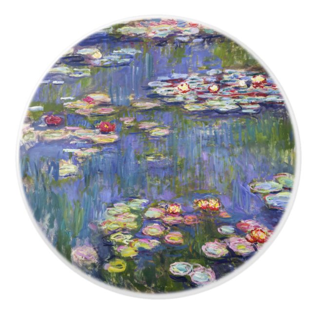 Claude Monet - Water Lilies / Nympheas Keramikknauf (Vorderseite)