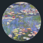 Claude Monet - Water Lilies / Nympheas Runder Aufkleber<br><div class="desc">Water Lilies / Nympheas - Claude Monet,  1916</div>