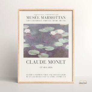 Claude Monet Water Lilies Pink Art Print Poster