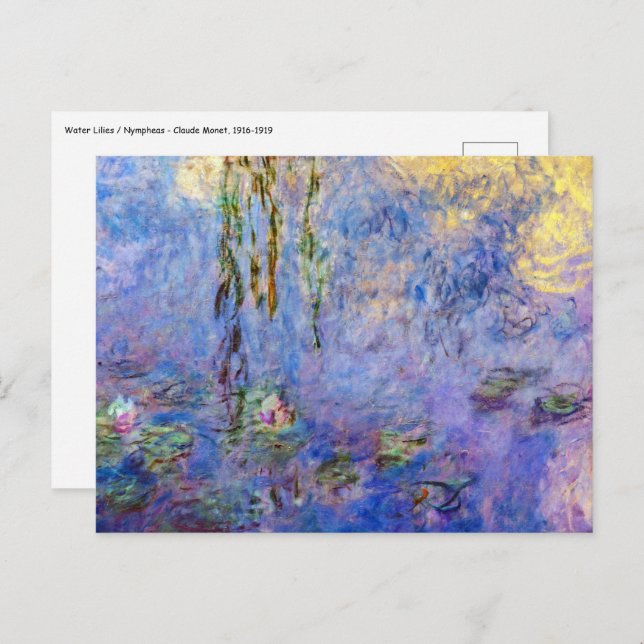 Claude Monet - Water Lilies Postkarte (Vorne/Hinten)