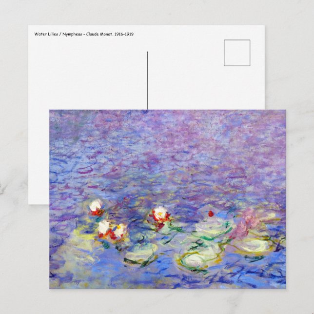 Claude Monet - Water Lilies Postkarte (Vorne/Hinten)