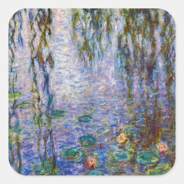 Claude Monet - Water Lilies Quadratischer Aufkleber (Vorderseite)