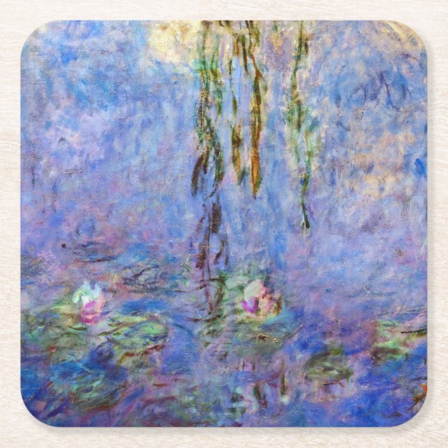 Claude Monet - Water Lilies Rechteckiger Pappuntersetzer (Vorderseite)