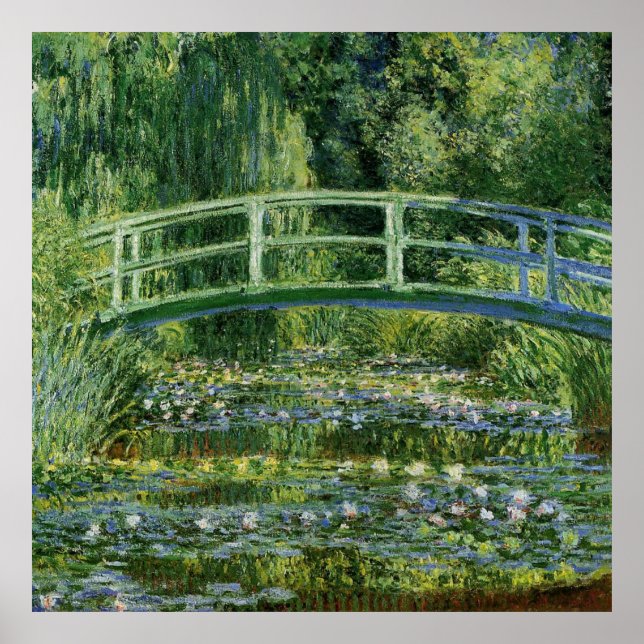 Claude Monet Water Lilies und Japanische Brücke Poster (Vorne)