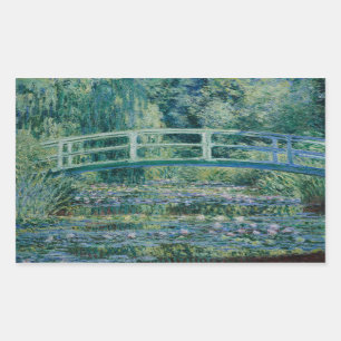 Claude Monet - Water Lilies und Japanische Brücke Rechteckiger Aufkleber