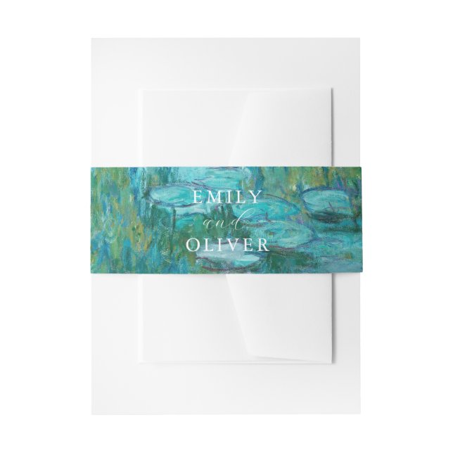 Claude Monet Water Lilies Wedding Einladungsbanderole (Vorderseite Beispiel)