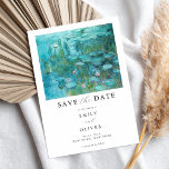 Claude Monet Water Lilies Wedding Save The Date<br><div class="desc">Moderne Hochzeiten speichern die Dattelkarte mit Claude Monet Water Lilies Gemälden</div>