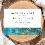 Claude Monet Water Lilies Wedding Save The Date<br><div class="desc">Moderne Hochzeiten speichern die Dattelkarte mit Claude Monet Water Lilies Gemälden</div>