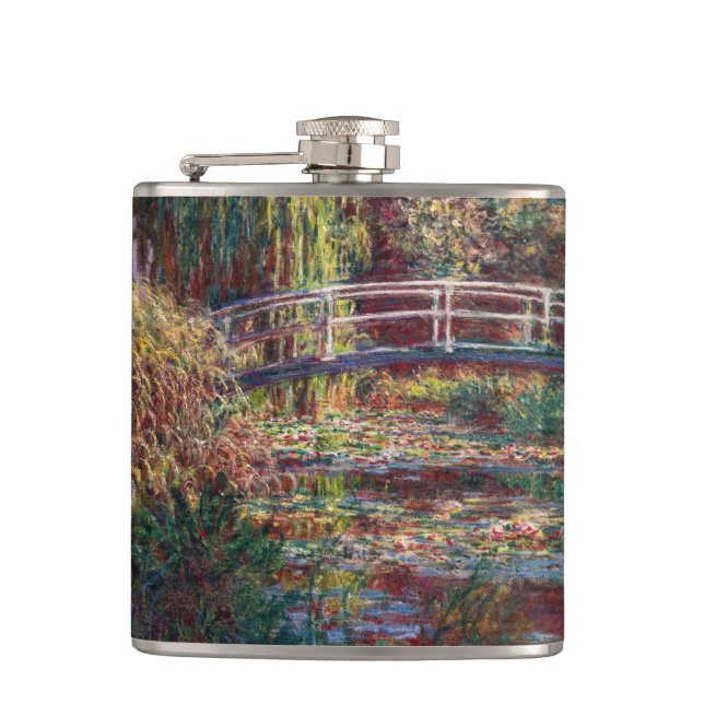 Claude Monet - Water Lily Pond, Pink Harmony Flachmann (Vorderseite)