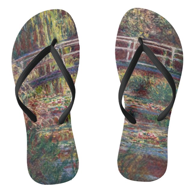 Claude Monet - Water Lily Pond, Pink Harmony Flip Flops (Fußbett)