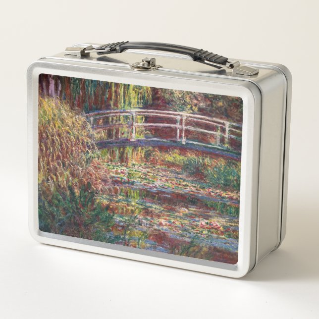 Claude Monet - Water Lily Pond, Pink Harmony Metall Brotdose (Vorderseite)