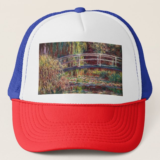 Claude Monet - Water Lily Pond, Pink Harmony Truckerkappe (Vorderseite)