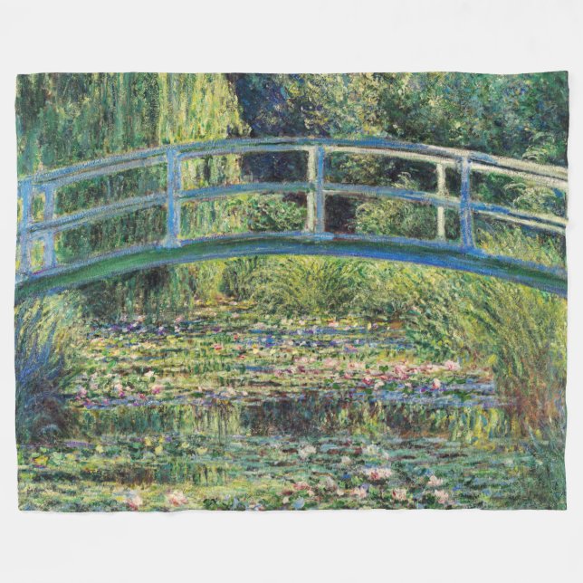 Claude Monet - Water Lily Pond und japanische Brüc Fleecedecke (Vorderseite (Horizontal))