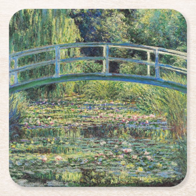 Claude Monet - Water Lily Pond und japanische Brüc Rechteckiger Pappuntersetzer (Vorderseite)