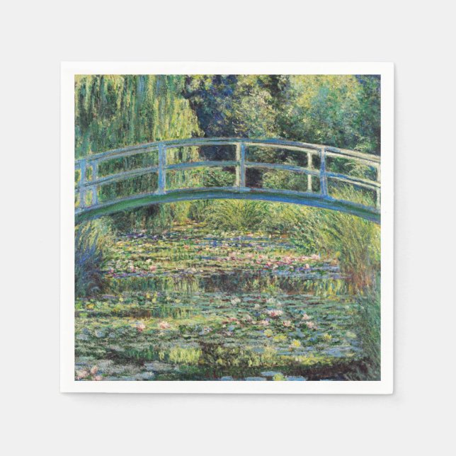 Claude Monet - Water Lily Pond und japanische Brüc Serviette (Vorderseite)