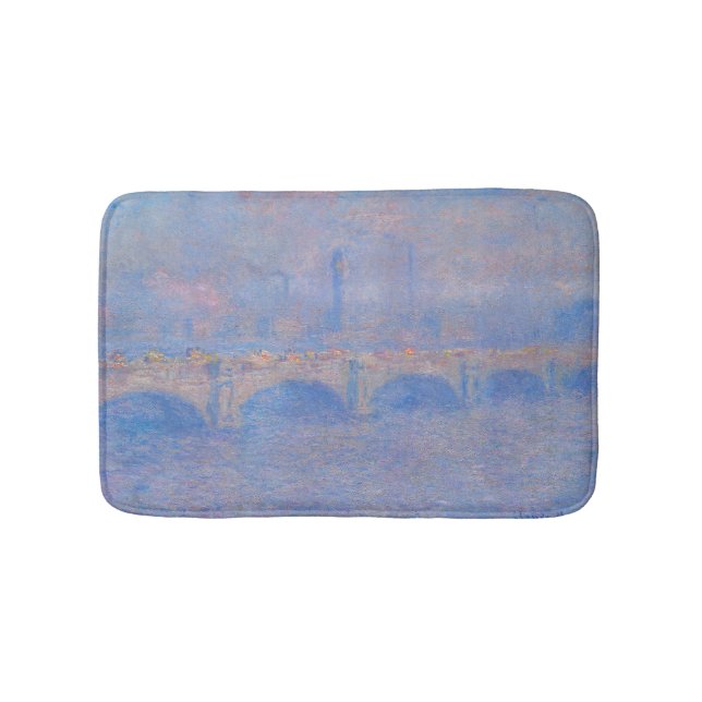 Claude Monet Waterloo Bridge Sonnenlicht Kunstdruc Badematte (Vorderseite)