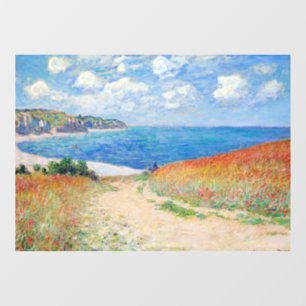 Claude Monet - Weg in den Weizenfeldern bei Pourvi Fensteraufkleber