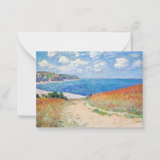 Claude Monet - Weg in den Weizenfeldern bei Pourvi Mitteilungskarte (Vorderseite)