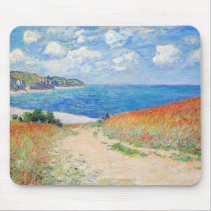 Claude Monet - Weg in den Weizenfeldern bei Pourvi Mousepad