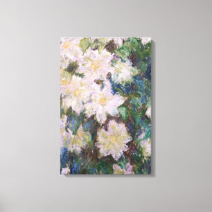 Claude Monet - Weiße Clematis Faux Leinwanddruck