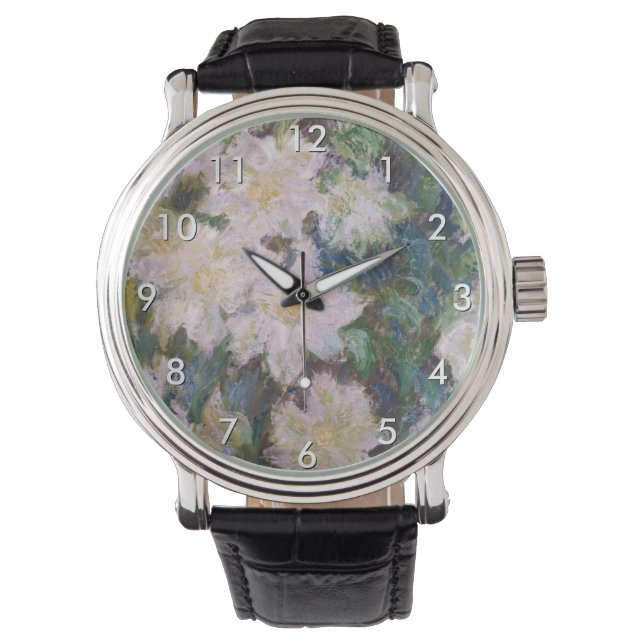 Claude Monet - White Clematis Armbanduhr (Vorderseite)