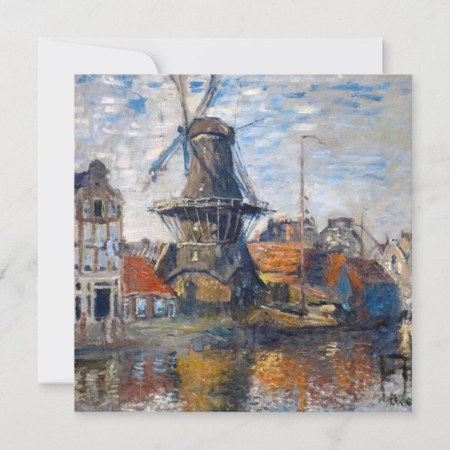 Claude Monet - Windmill, Amsterdam Dankeskarte (Vorderseite)