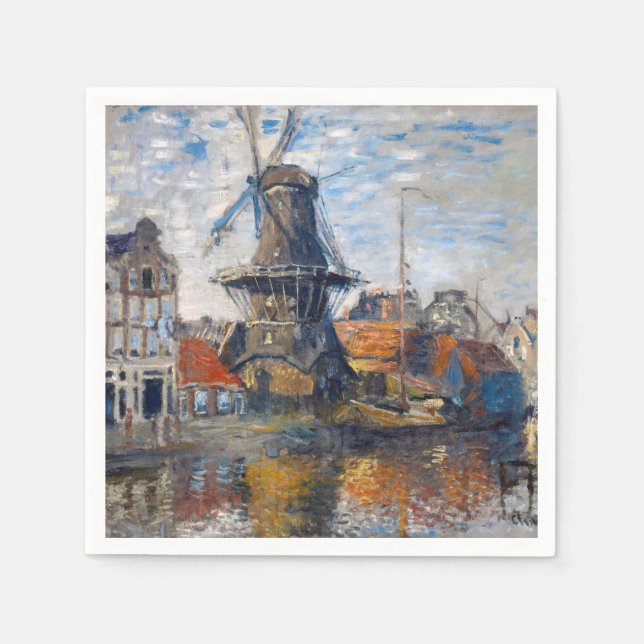 Claude Monet - Windmill, Amsterdam Serviette (Vorderseite)